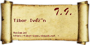 Tibor Iván névjegykártya
